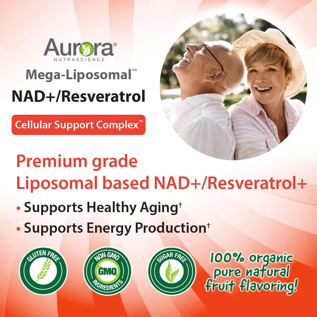 Organic Mega-Liposomal NAD+/Resveratrol Supplement, Gluten-Free, Non-GMO, Sugar-Free - 16 fl oz - BoostGo Australia