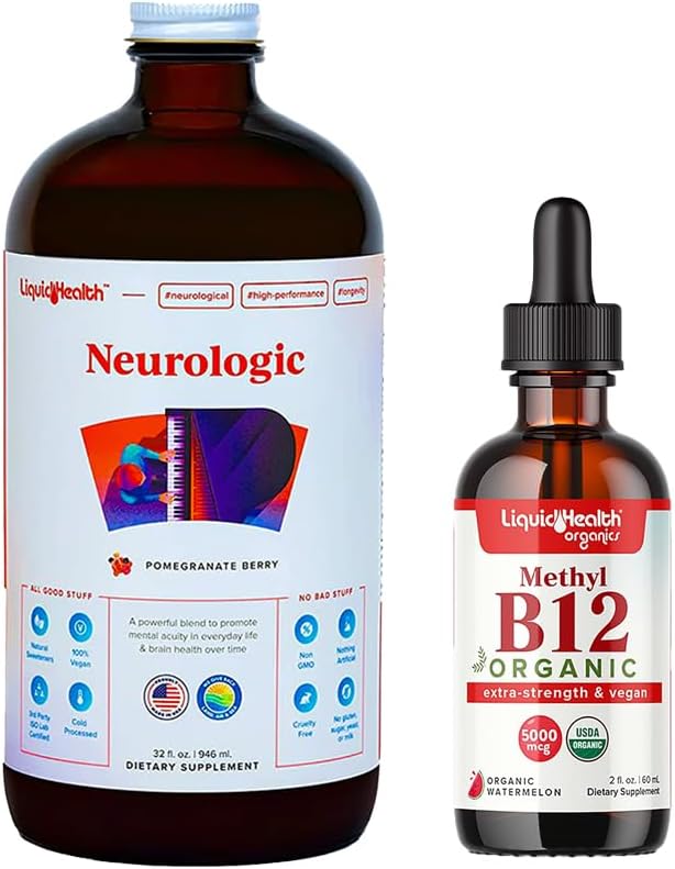 Organic Methyl B12 5000mcg Vitamin Drops with Tart Cherry Juice for Improved Memory, Concentration, and Immune Support