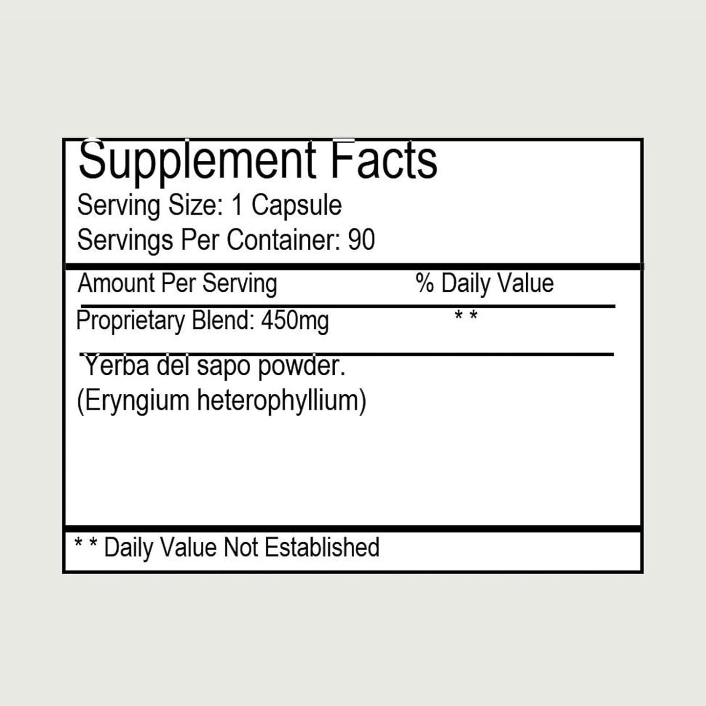 Organic Mexican Herb Emporium Hierba del Sapo Capsules - 90 Veg Capsules (450mg) - No Additives - 1 Pack