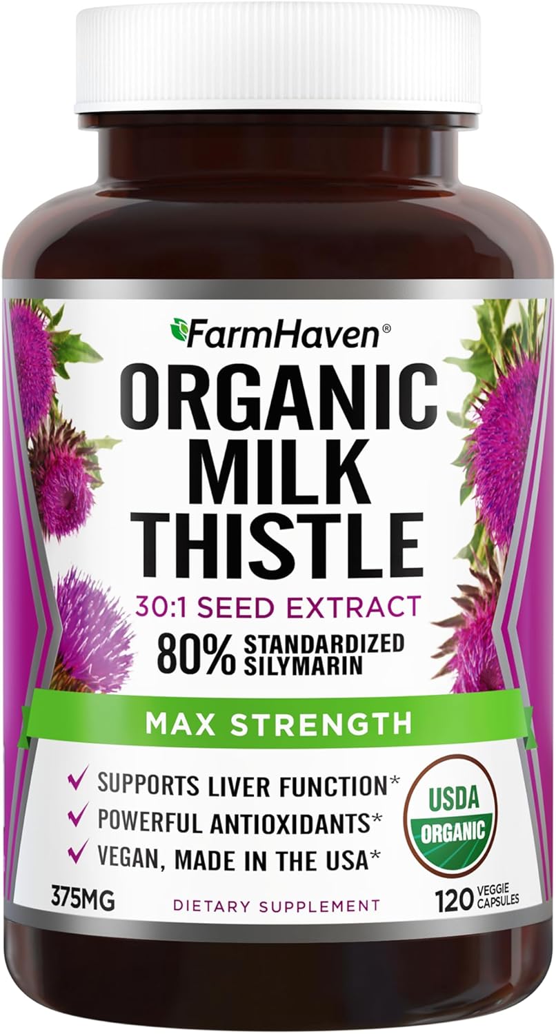 Organic Milk Thistle and Glucosamine Chondroitin Supplement by FarmHaven - USDA Certified