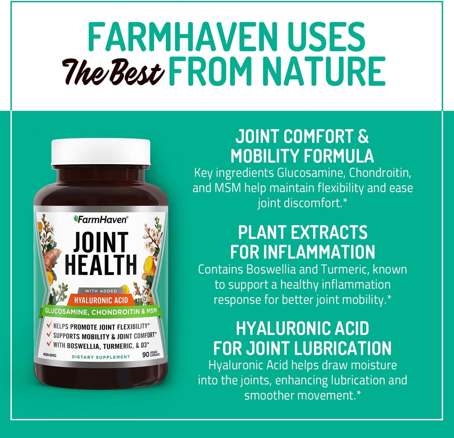 Organic Milk Thistle and Glucosamine Chondroitin Supplement by FarmHaven - USDA Certified