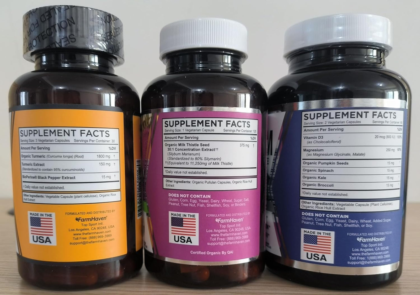 Organic Milk Thistle Capsules with Turmeric Curcumin, BioPerine Black Pepper, Magnesium Glycinate & Malate - FarmHaven