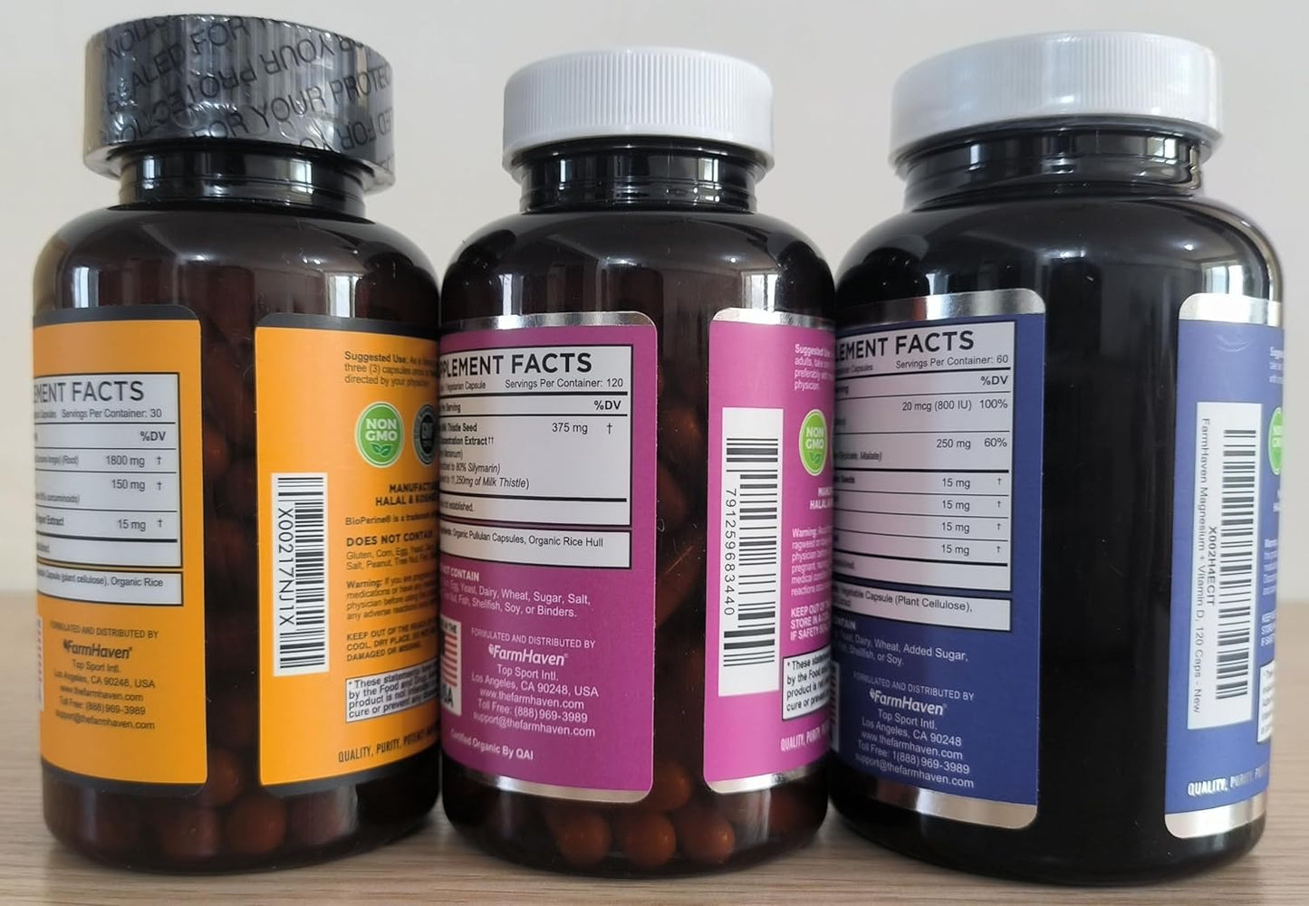 Organic Milk Thistle Capsules with Turmeric Curcumin, BioPerine Black Pepper, Magnesium Glycinate & Malate - FarmHaven