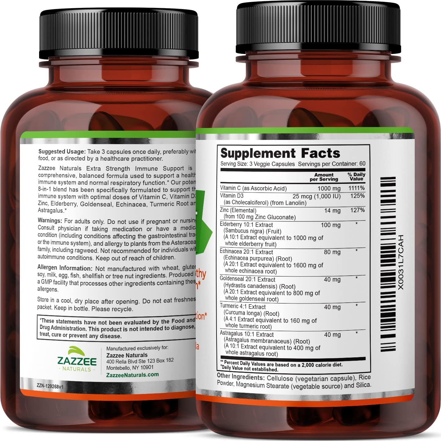 Organic Milk Thistle Extract Capsules with 8-in-1 Immune Support Formula