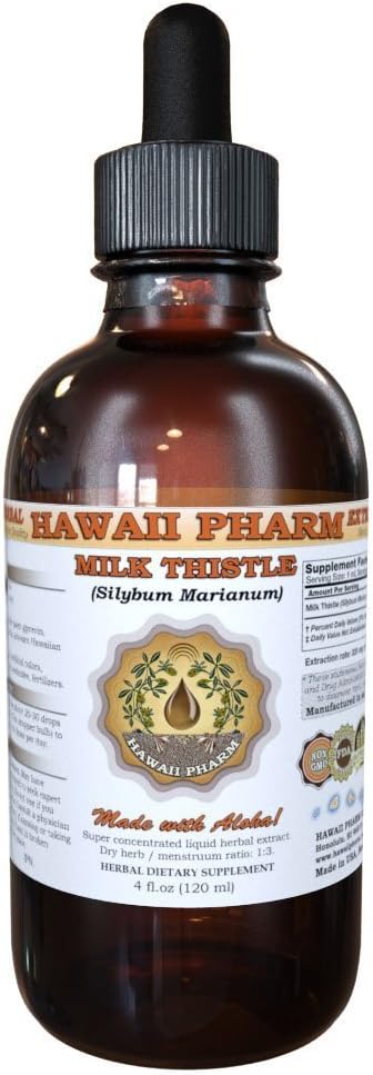 Organic Milk Thistle Liquid Extract Tincture - 4 Oz (120ml) by Hawaii Pharm