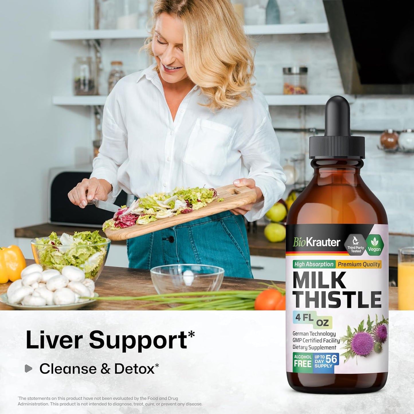 Organic Milk Thistle Tincture & Stinging Nettle Capsules Bundle - 4 Fl. Oz. & 250 Count