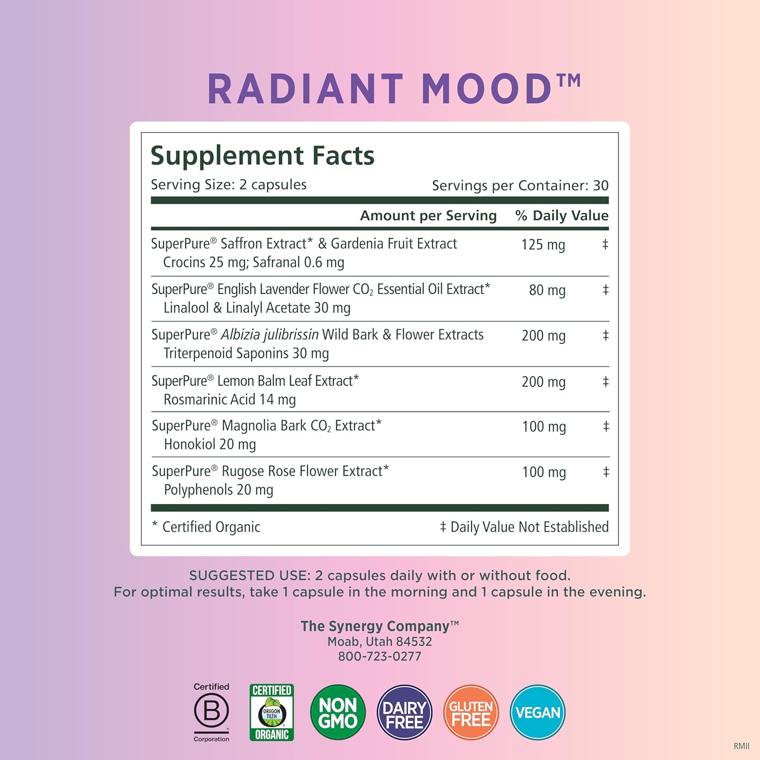 Organic Mood and Adrenal Support Bundle with Saffron Extract, Vitamin C, and B Complex | Non-GMO Vegan Supplements