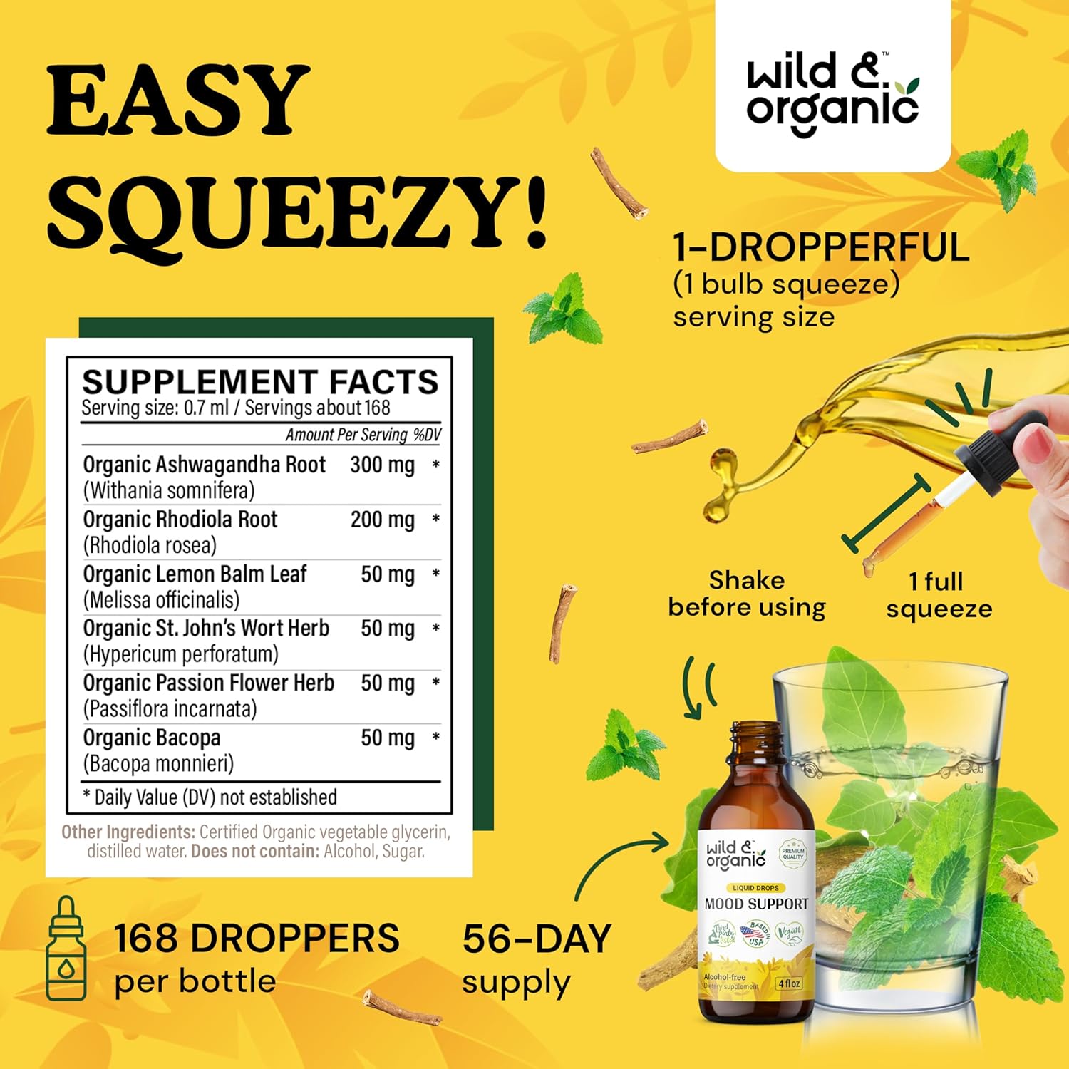 Organic Mood Support Bundle: Wild Tincture & 5-HTP Gummies 4 fl oz