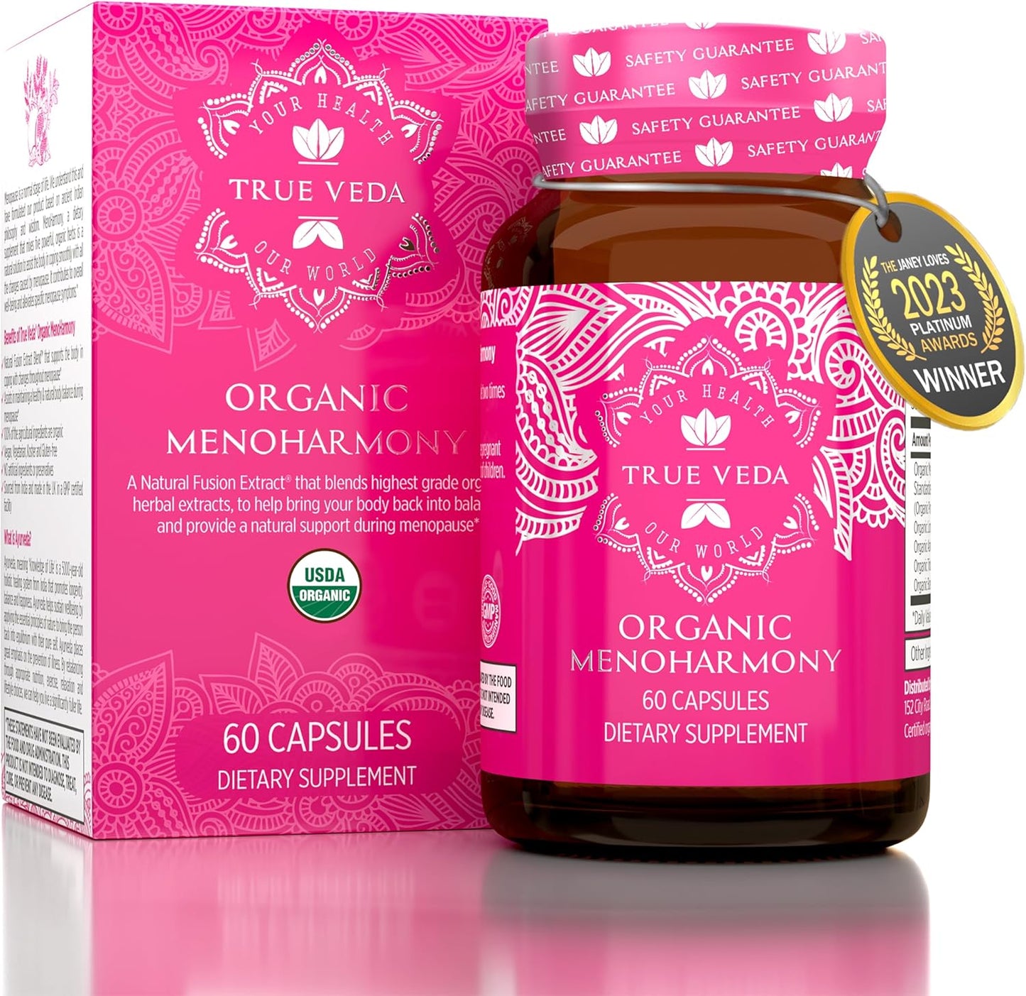 Organic Moringa and MenoHarmony Capsules Bundle - True Veda Support | USDA Certified | Award-Winning Formula