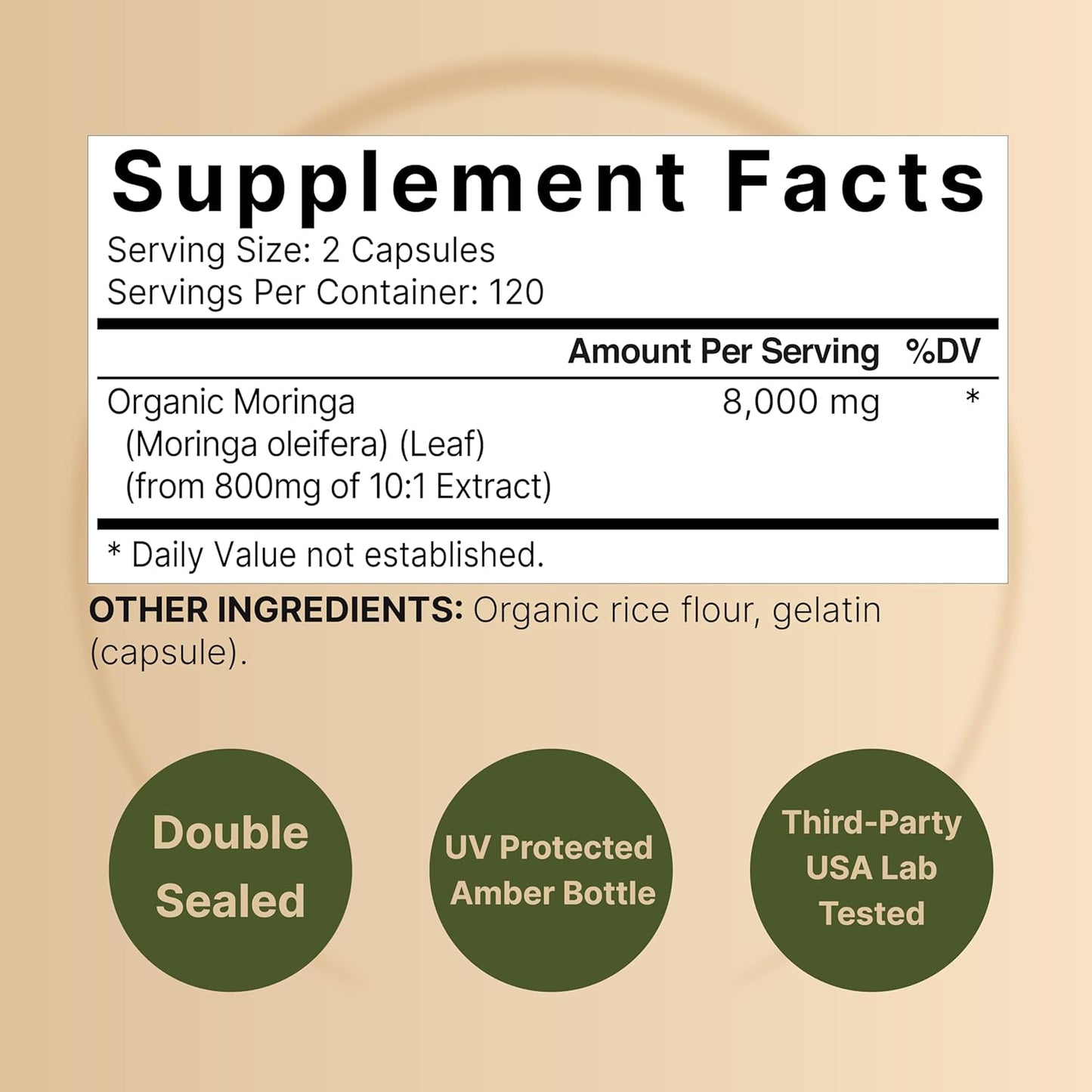 Organic Moringa & Glutathione Bundle Pack - 8000mg Moringa, 2000mg Glutathione Per Serving - Antioxidant Support - BoostGo Australia