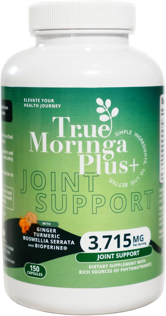 Organic Moringa Joint Support Supplement with Turmeric & Ginger | 20,000mg Extract | Extra Strength Antioxidant for Adults | 150 Capsules - BoostGo Australia