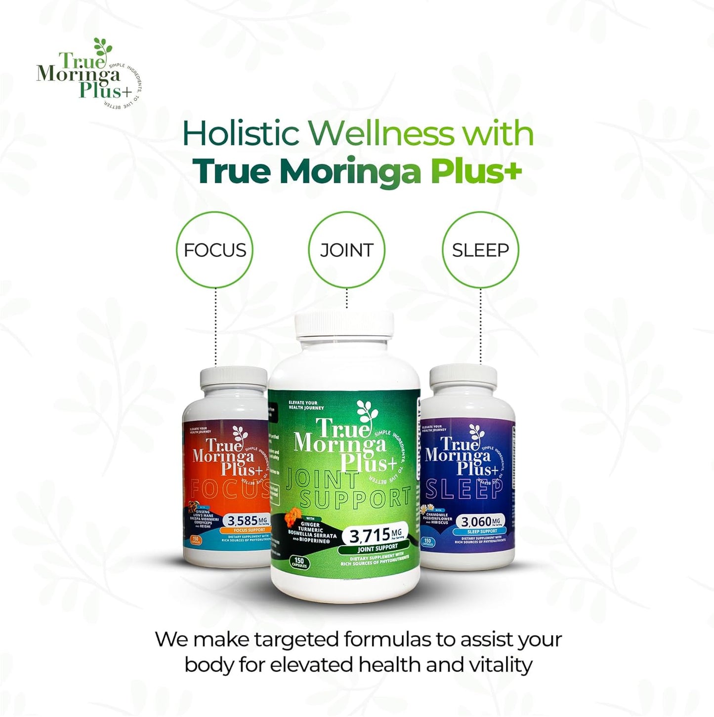 Organic Moringa Joint Support Supplement with Turmeric & Ginger | 20,000mg Extract | Extra Strength Antioxidant for Adults | 150 Capsules - BoostGo Australia