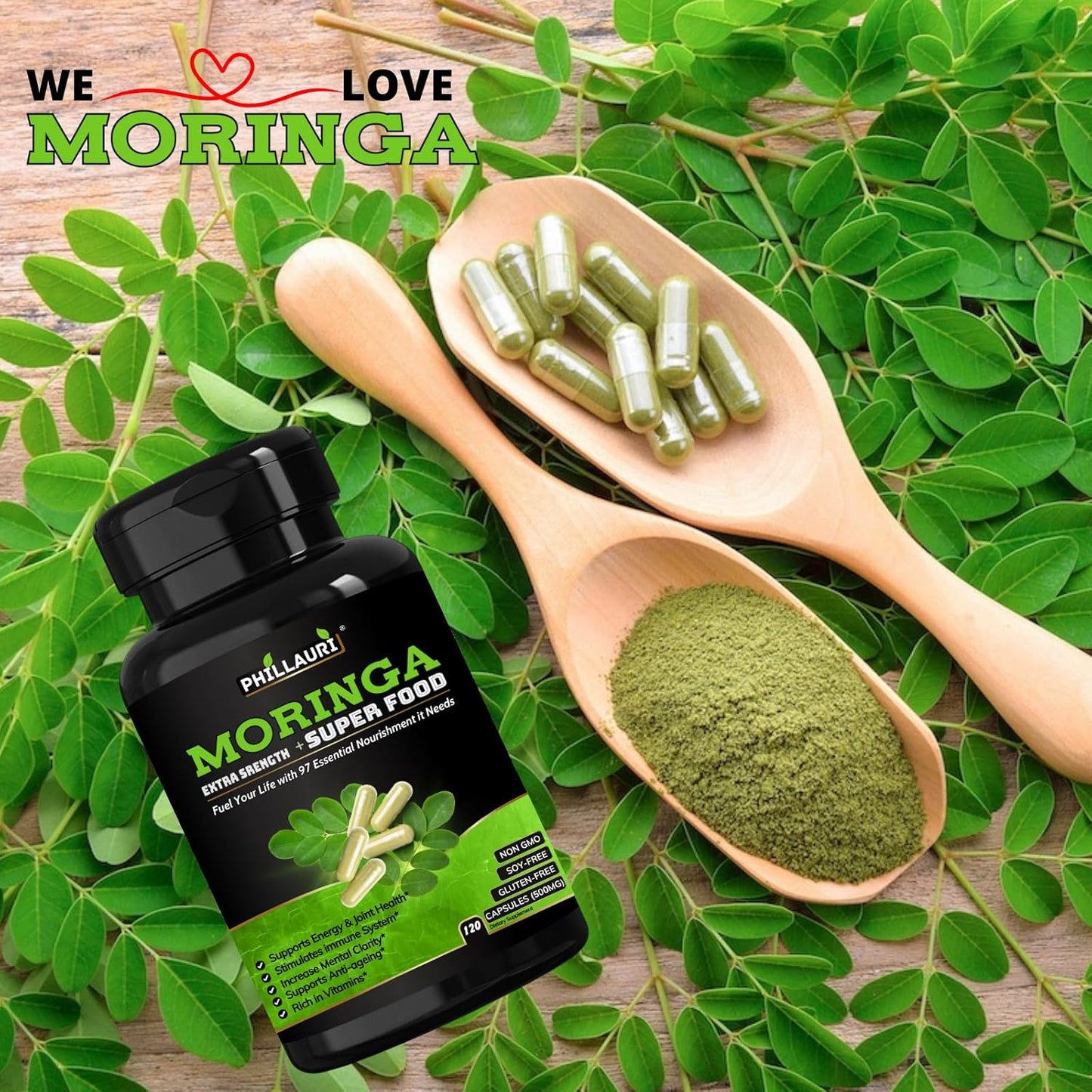 Organic Moringa Leaf Capsules | Pure Himalayan Supplement | 240 Count (2 Pack)
