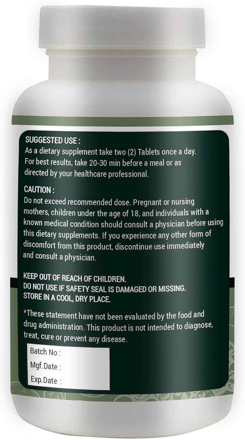 Organic Moringa Tablets with Turmeric and Black Pepper - 300 Pills, 5 Month Supply - 1000 Mg per Serving - Supports Digestive Health - Pack of 1