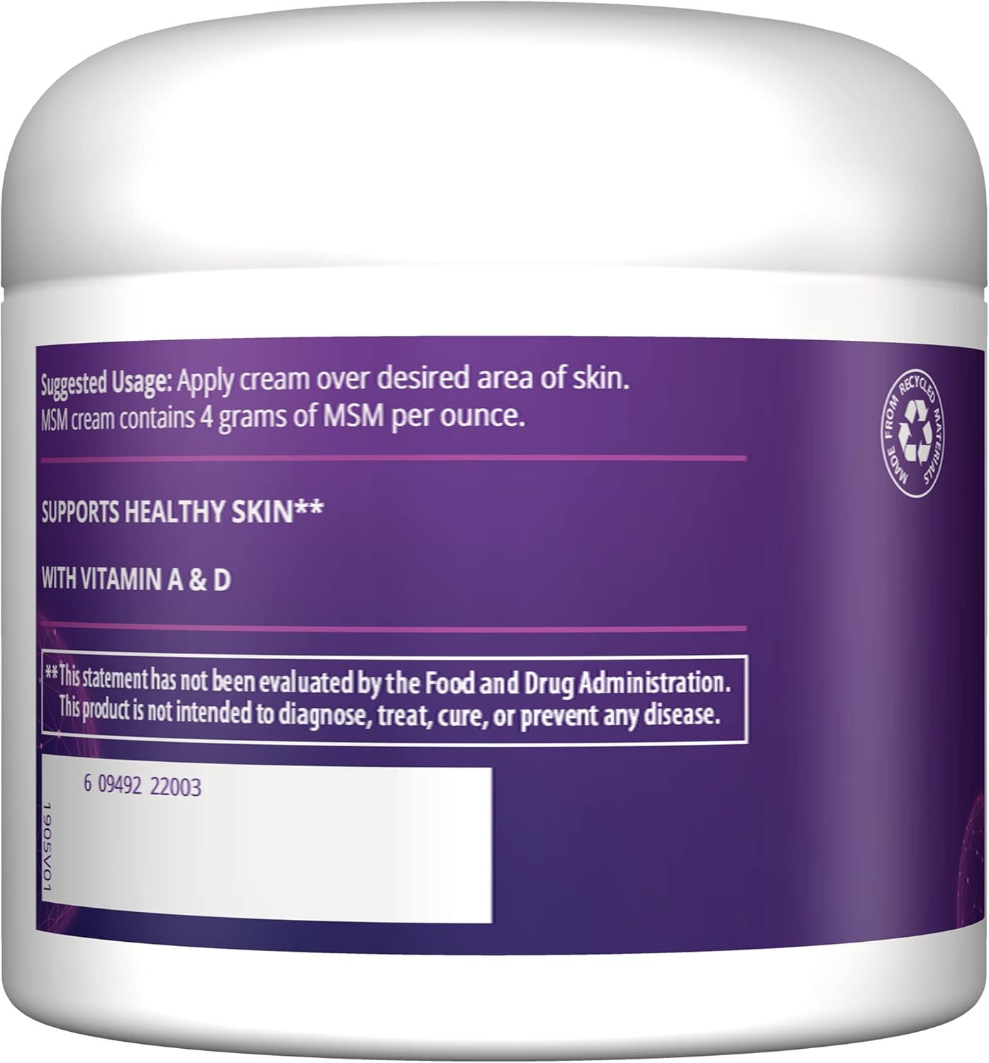 Organic MSM Cream - 4 oz Jar - for Joint Support and Skin Health - BoostGo Australia