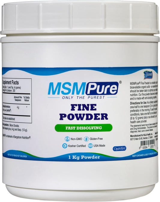 Organic MSM Powder Crystals for Joint Flexibility, Skin, Hair & Nail Support - 2.2 lb USA Made Fine Sulfur Flakes