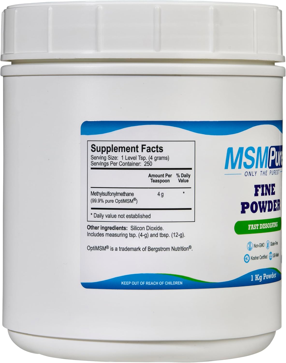 Organic MSM Powder Crystals for Joint Flexibility, Skin, Hair & Nail Support - 2.2 lb USA Made Fine Sulfur Flakes
