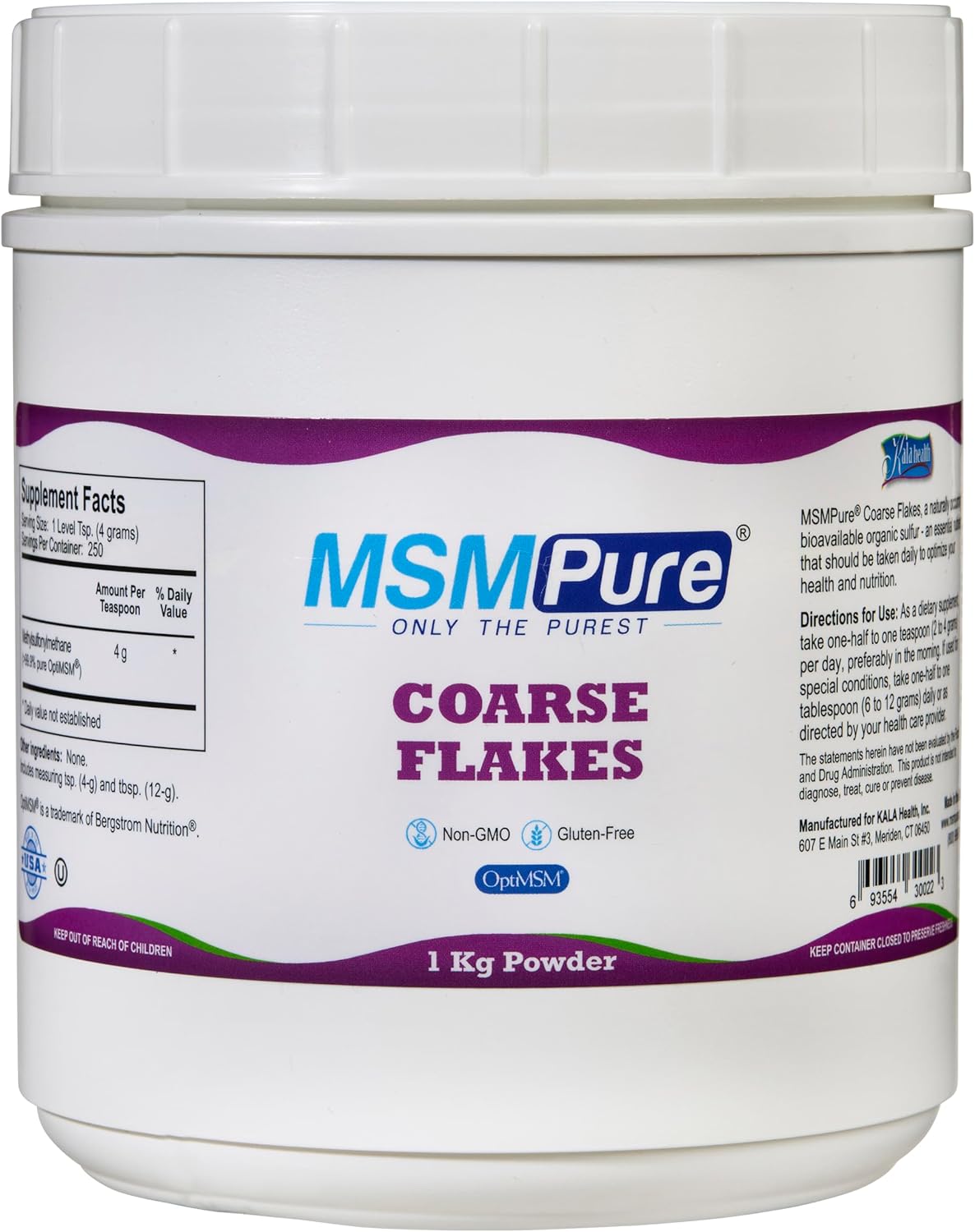 Organic MSM Powder Flakes for Joint Health, Skin, Hair & Nails - 2.2 lb, USA Made