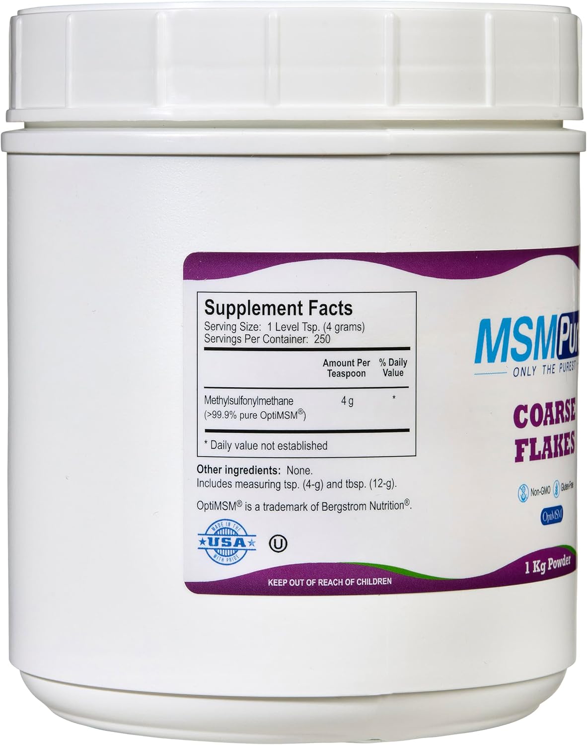 Organic MSM Powder Flakes for Joint Health, Skin, Hair & Nails - 2.2 lb, USA Made