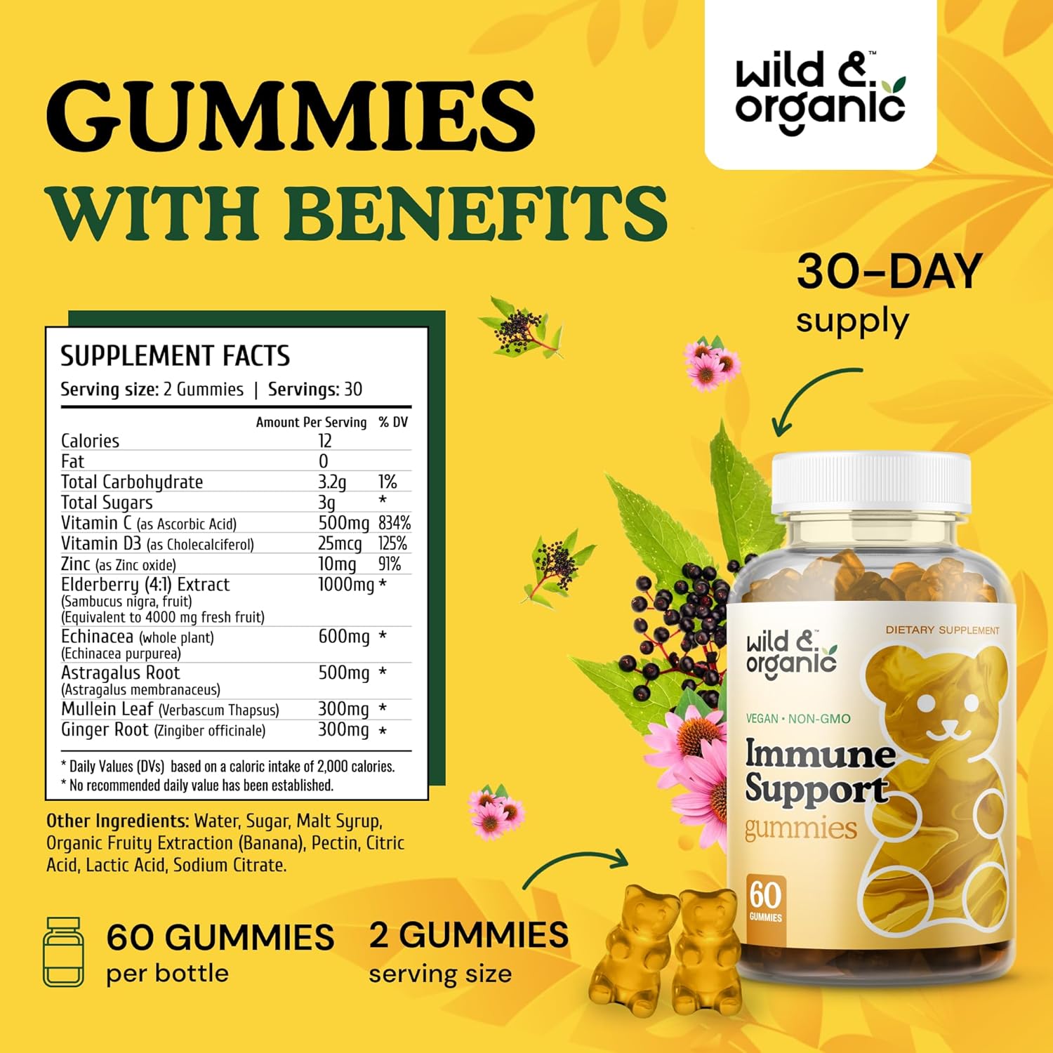 Organic Mullein Drops and Immune Support Gummies Combo - 4 oz for Natural Wellness - BoostGo Australia