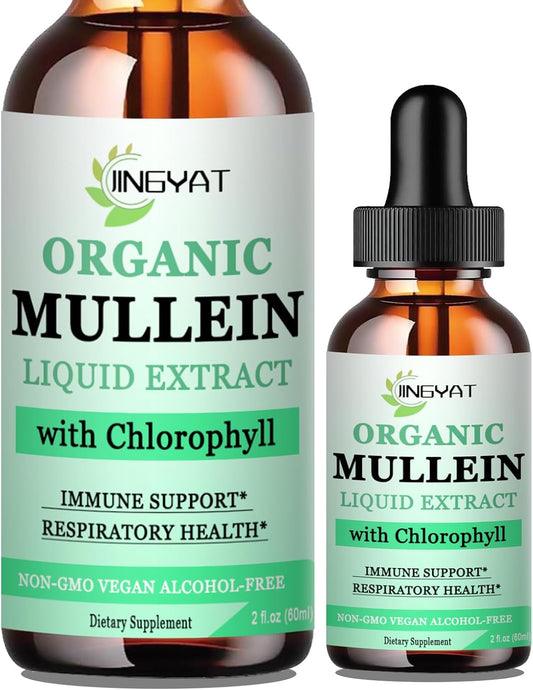 Organic Mullein Leaf Drops with Chlorophyll, Vitamin C & Cinnamon for Immune & Respiratory Support