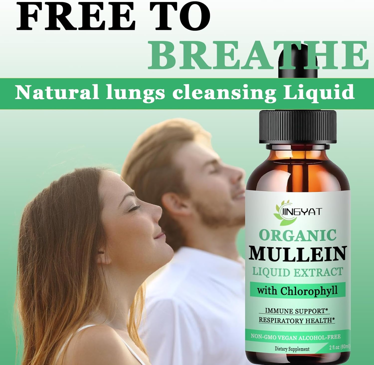 Organic Mullein Leaf Drops with Chlorophyll, Vitamin C & Cinnamon for Immune & Respiratory Support