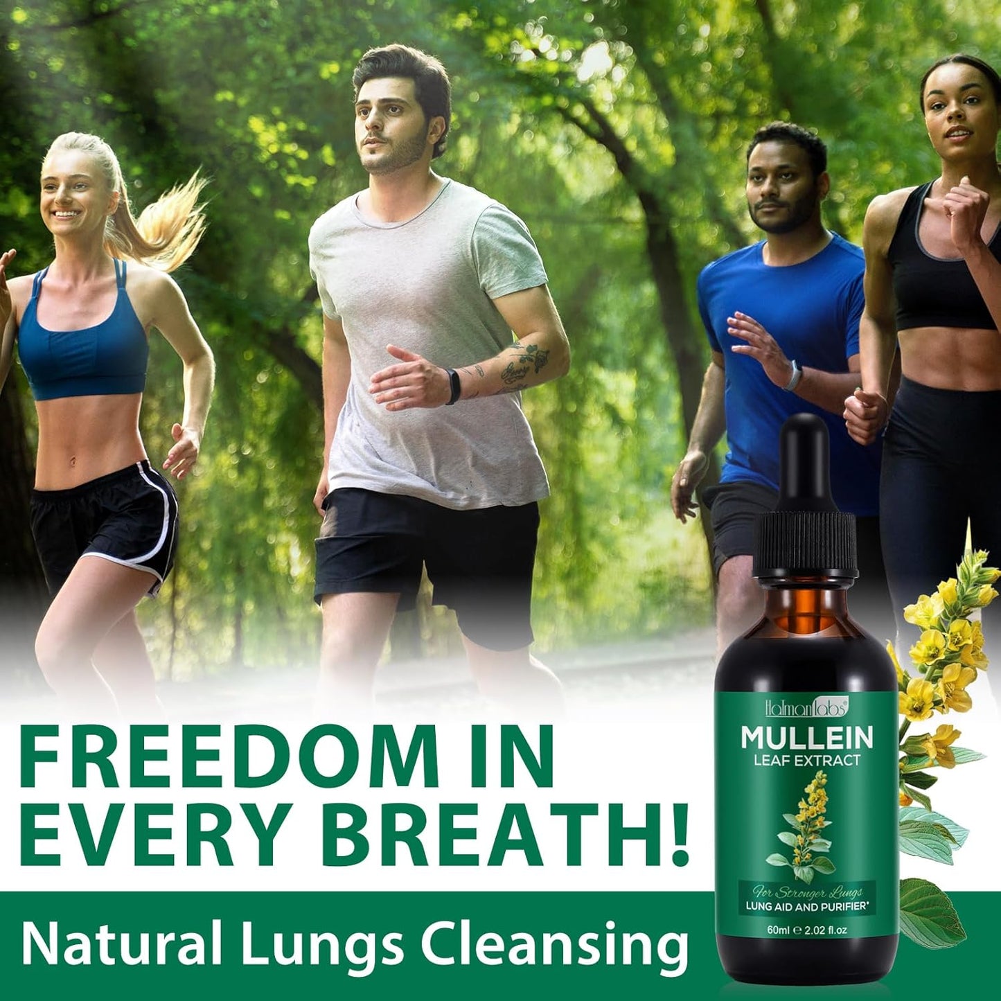 Organic Mullein Leaf Lung Cleanse Drops - 2.02 Fl.Oz Supplement for Respiratory Health