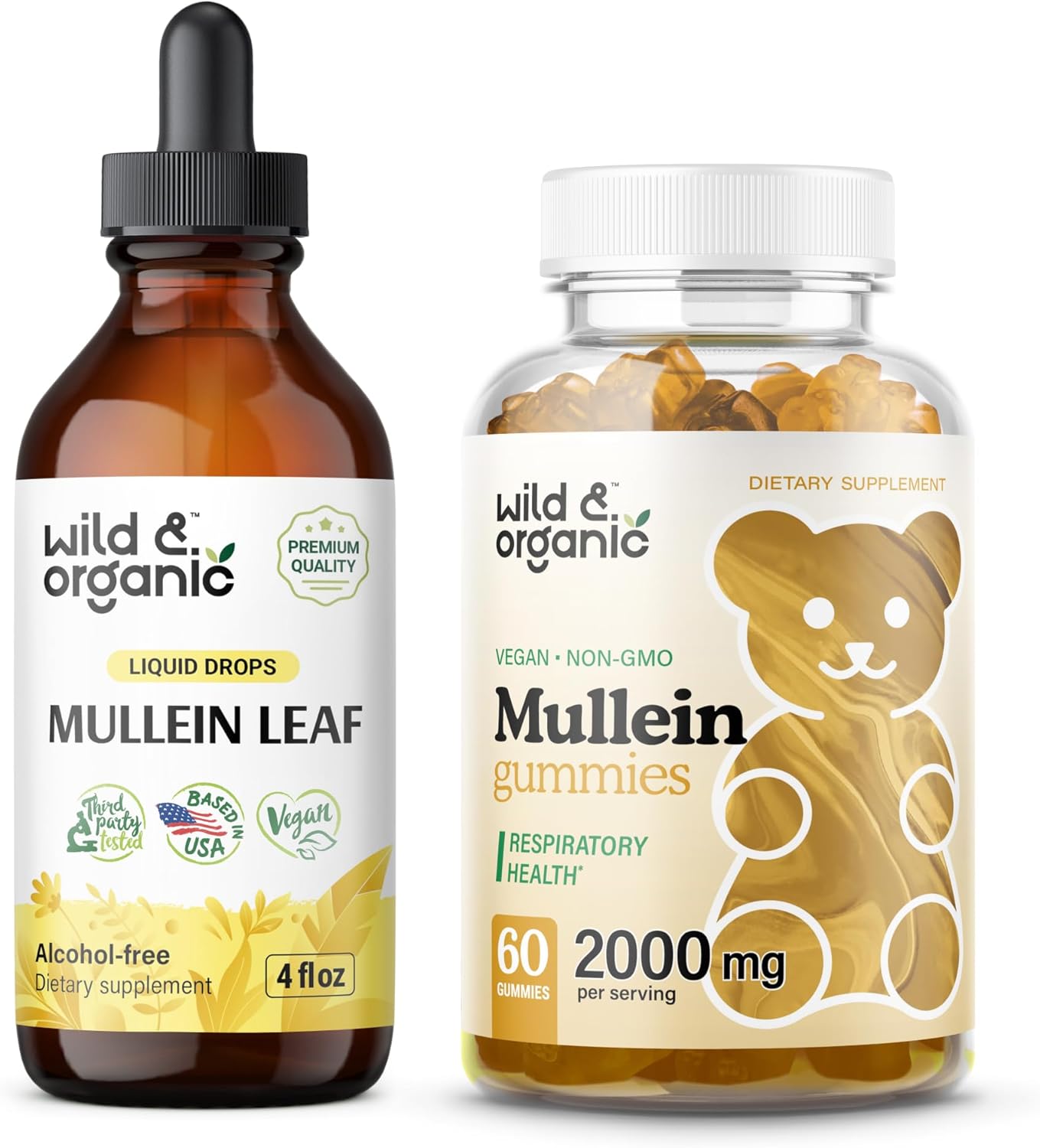 Organic Mullein Tincture and Gummies Bundle - 4 fl oz Tincture & 60 Gummies - BoostGo Australia