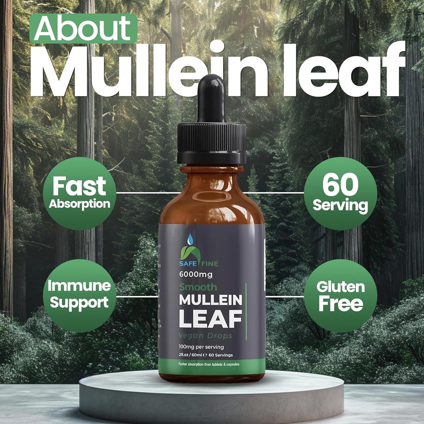 Organic Mullein Tincture Drops - Respiratory Health, Lung Support, Alcohol-Free, Vegan, Non-GMO - 2 fl oz - Sleep Aid & Immune Boost
