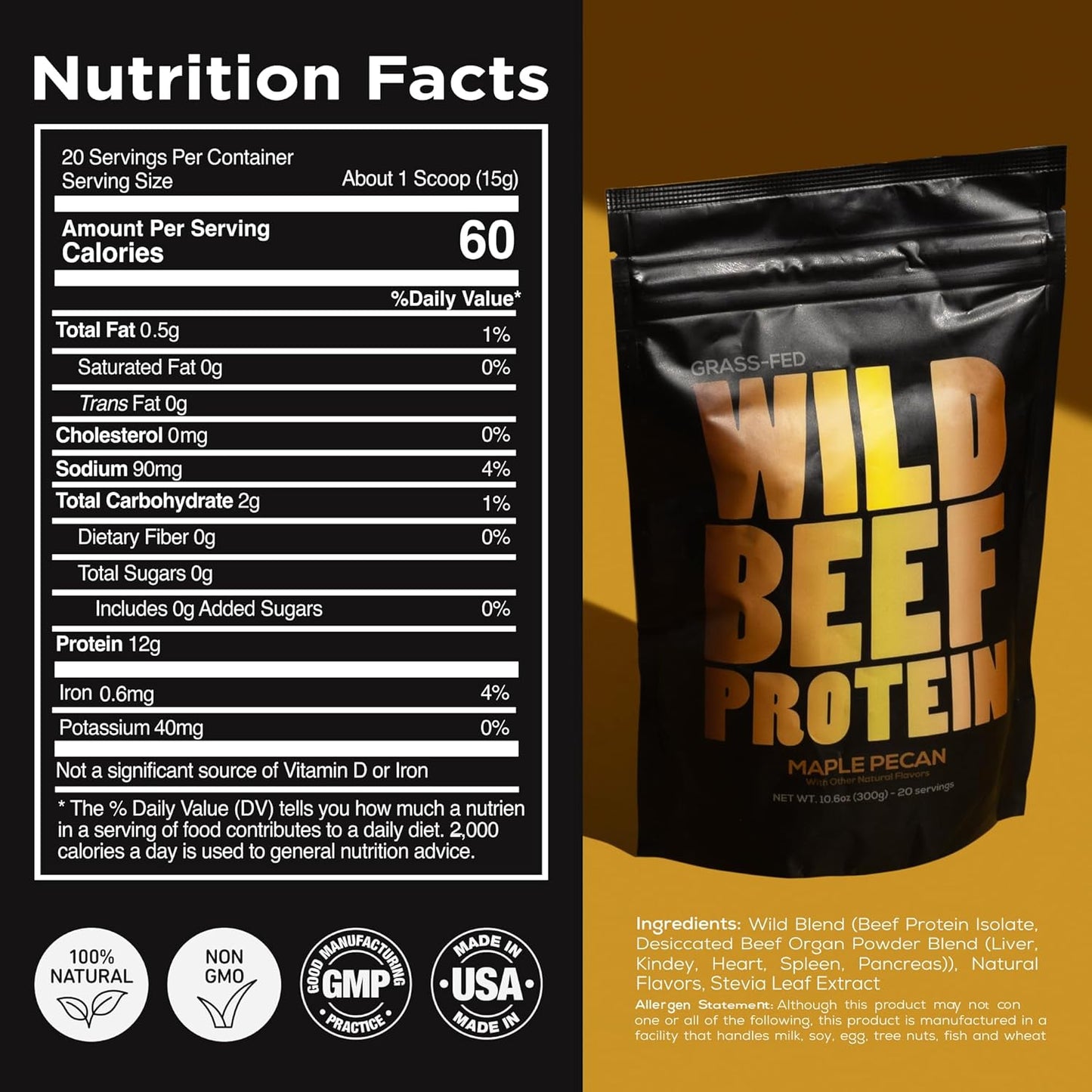 Organic Mushroom Cacao Mix & Grass-Fed Beef Protein Powder Bundle - Energizing Nutrition (26oz)
