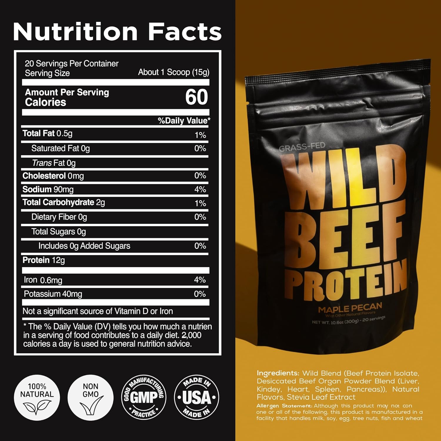 Organic Mushroom Cacao Mix & Grass-Fed Beef Protein Powder Bundle - Energizing Nutrition (26oz)