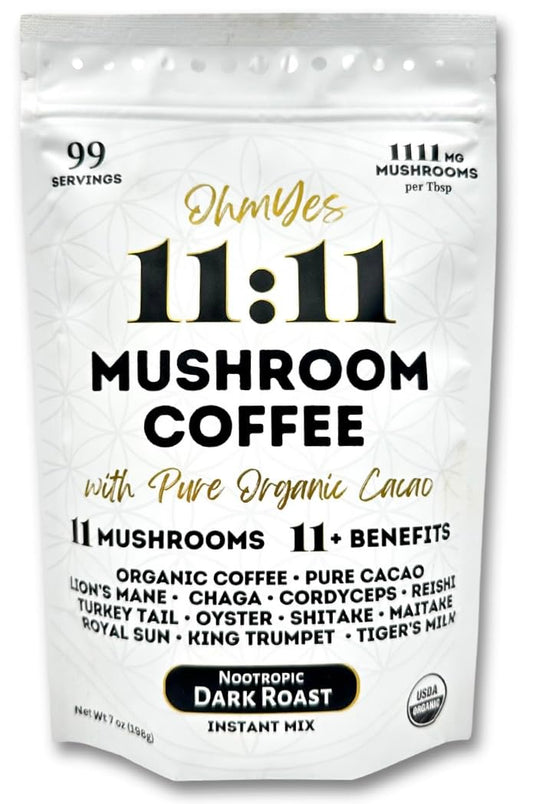 Organic Mushroom Coffee with Cacao Powder - 11 Nootropic Mushrooms, Instant Powder | 99 Servings - BoostGo Australia