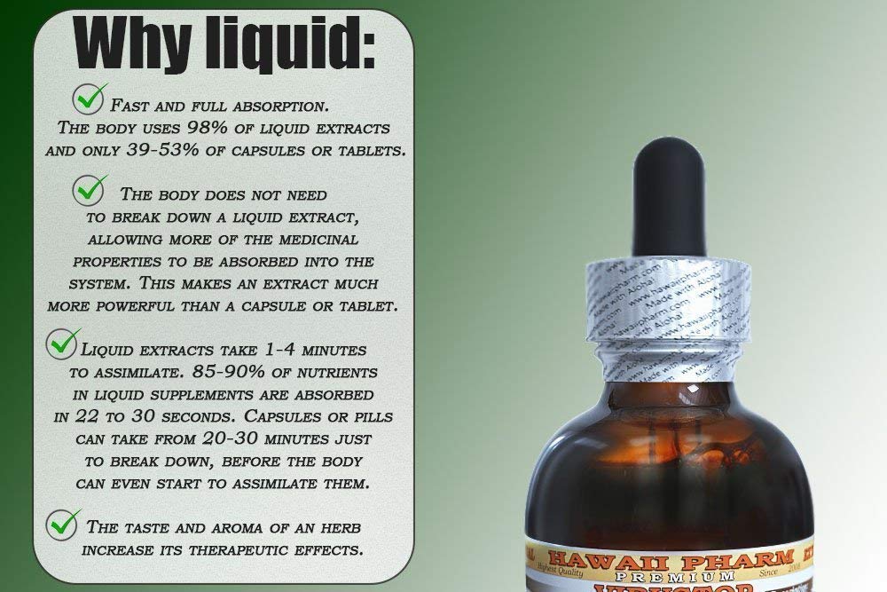 Organic Myrrh Liquid Extract Tincture - Hawaii Pharm Herbal Supplement, 4 fl. oz, Made in USA