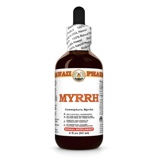 Organic Myrrh Liquid Extract Tincture Herbal Supplement - 2 fl. oz - Hawaii Pharm USA Made