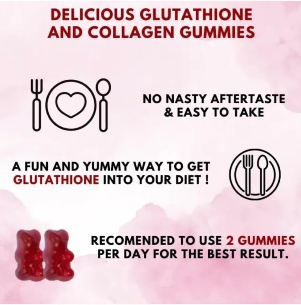 Organic Nature Glow Glutathione Collagen Cranberry Gummies - 60 Count