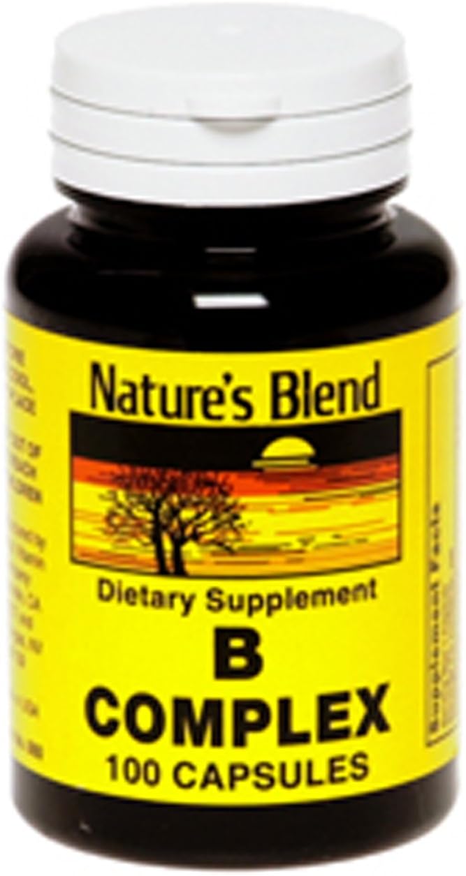 Organic Nature's Blend B Complex Capsules - 100 Capsules - Natural Energy & Immune Support Supplement