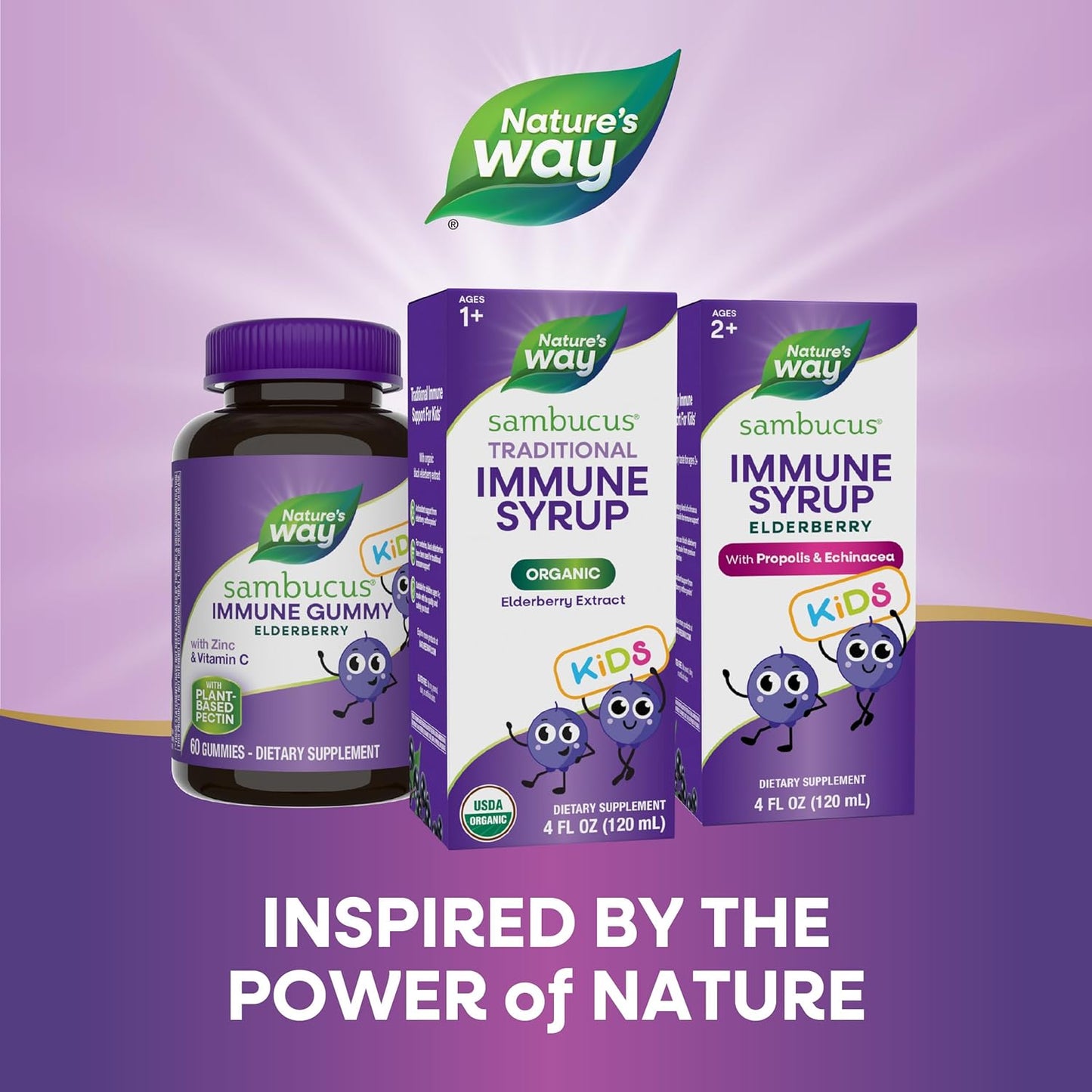 Organic Nature's Way Sambucus Elderberry Syrup for Immune Support, Antioxidant Boost, 4 Fl Oz, Ages 1+ - BoostGo Australia