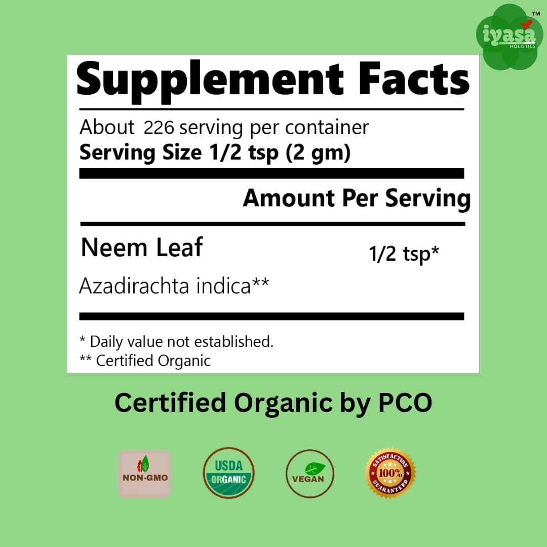 Organic Neem Powder 16 oz - Ayurvedic Superfood for Hair, Skin, Blood & Liver Purification - BoostGo Australia
