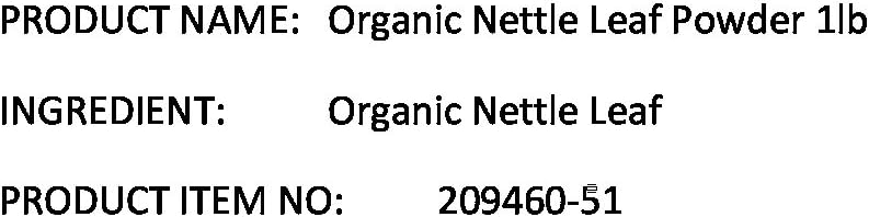 Organic Nettle Leaf Powder 1lb Bag by Starwest Botanicals