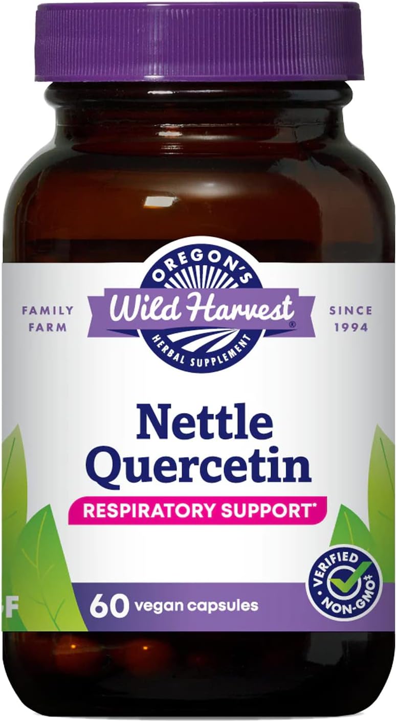 Organic Nettle Quercetin Capsules by Oregon's Wild Harvest - Non-GMO Herbal Supplements (60 Count)
