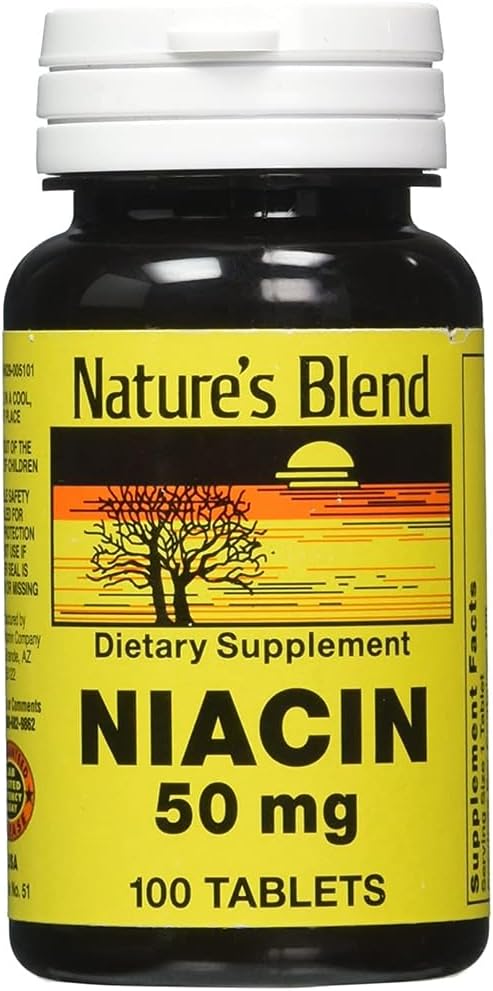 Organic Niacin Supplement - 50mg, 100 Tablets - Natural Blend for Heart Health and Energy Boost