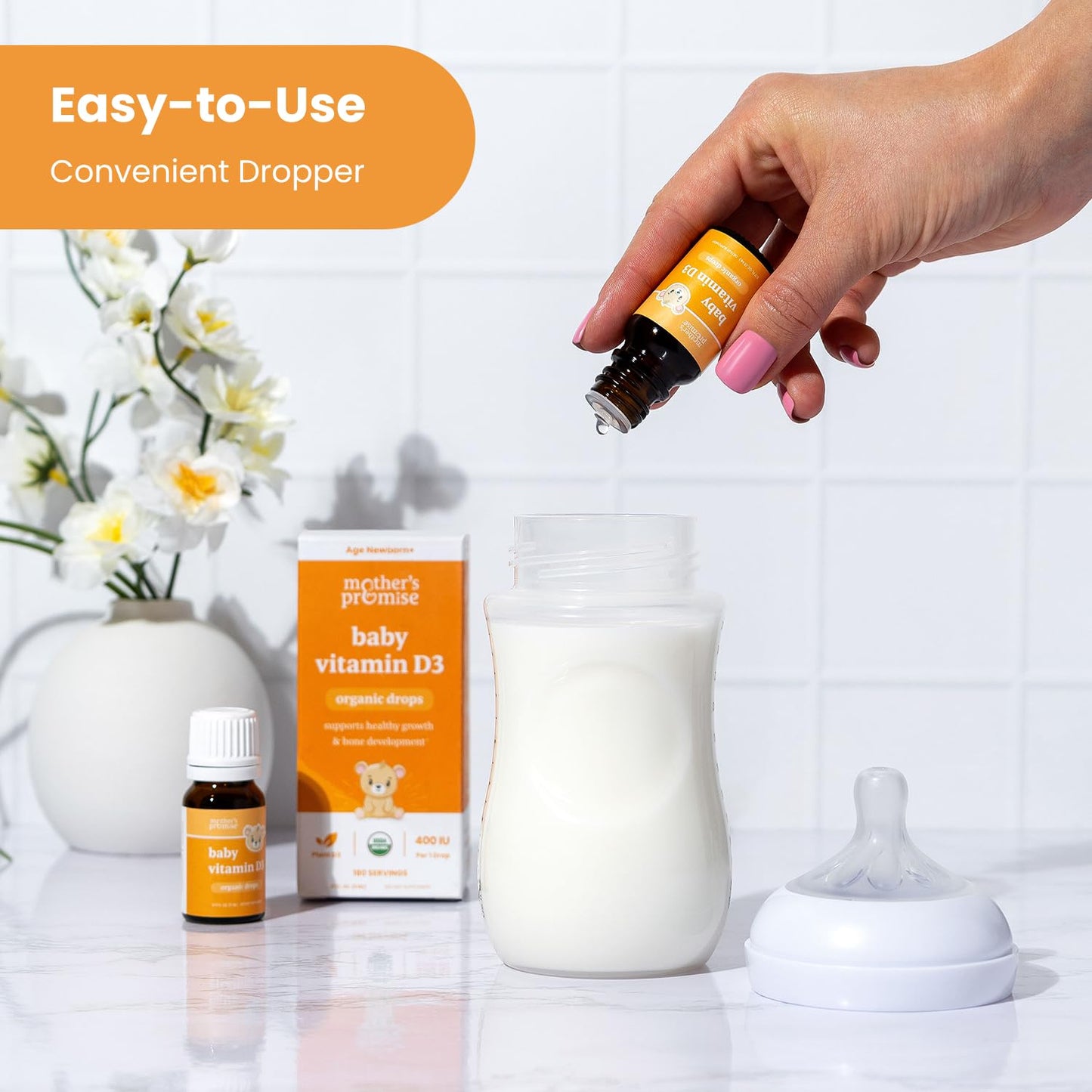 Organic Nipple Butter and Vitamin D3 Drops for Babies by Mother's Promise