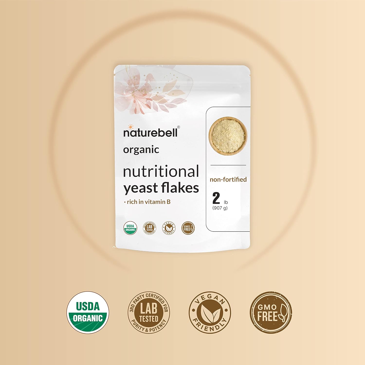 Organic Non-Fortified Nutritional Yeast Flakes 2lb - Vegan Cheese Substitute, Dairy Free Seasoning - High Protein & B Complex Vitamins - Keto, Non-GMO