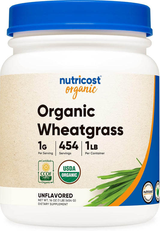 Organic Non-GMO Wheatgrass Powder - 1 LB by Nutricost, Superfood Supplement - BoostGo Australia