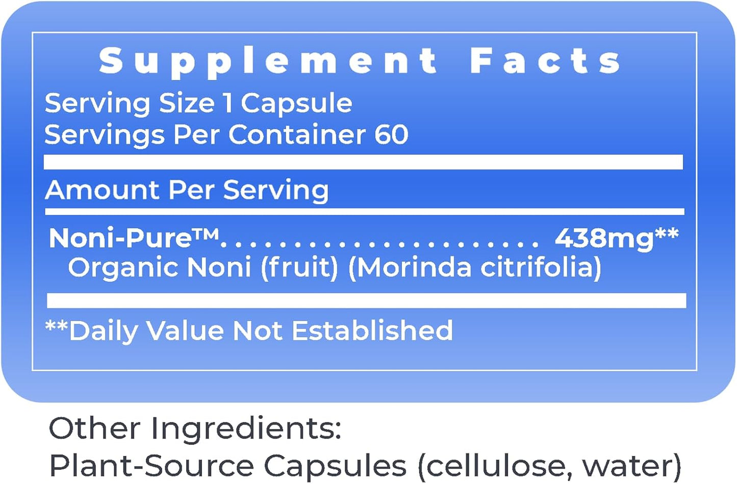Organic Noni Capsules - Premier Research Labs Noni Extract Supplement for Gut Health, Energy & Immune Support - 60 Vegetarian Pills