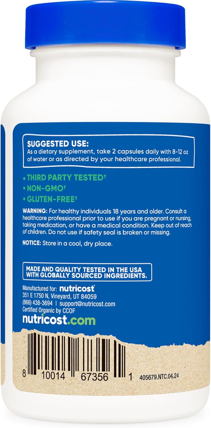 Organic Nutricost Camu Camu Capsules 1000mg - 120 Count, CCOF Certified, Non-GMO, Gluten Free