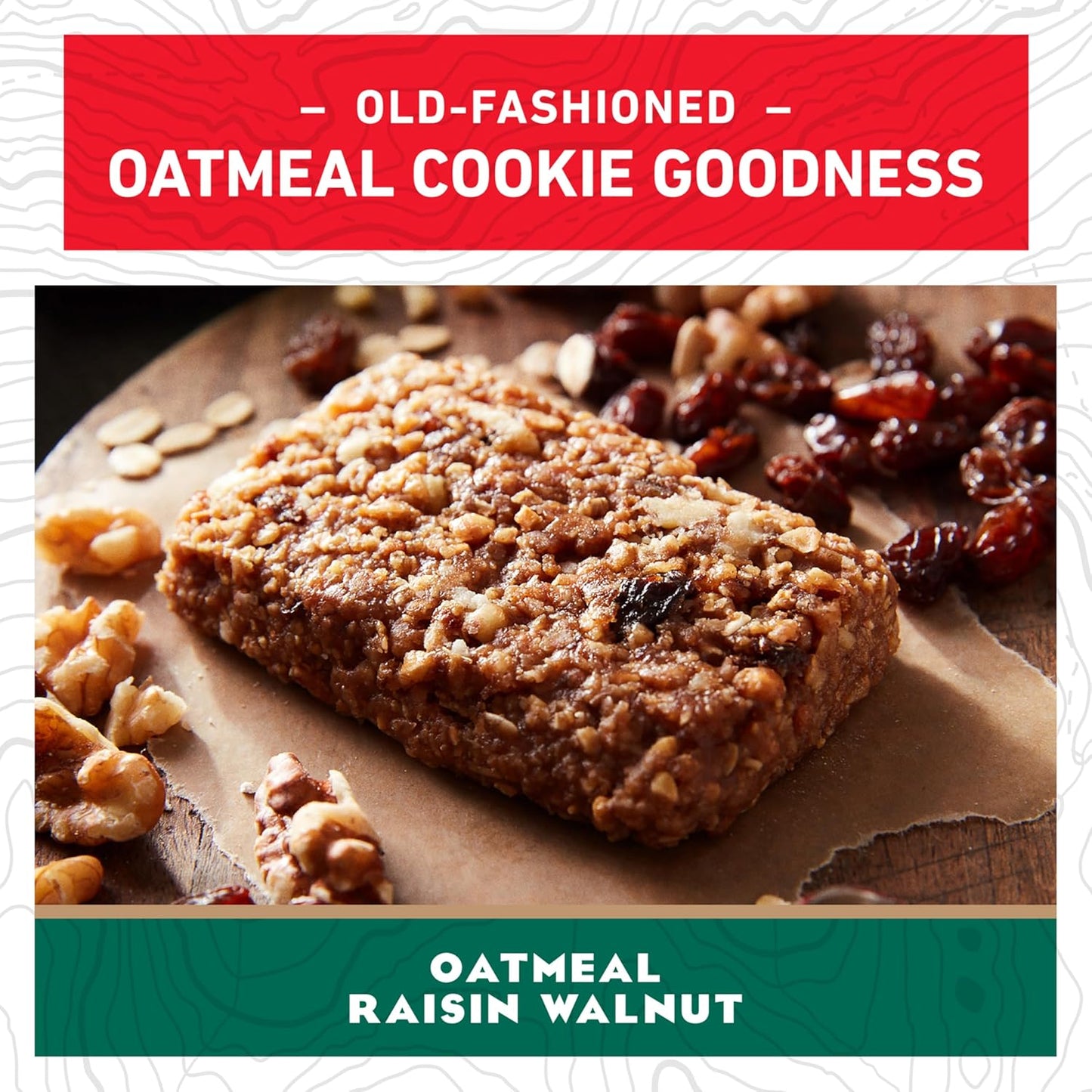 Organic Oatmeal Raisin Walnut Energy Bars - Non-GMO Plant Based Protein Bars - 10 Pack