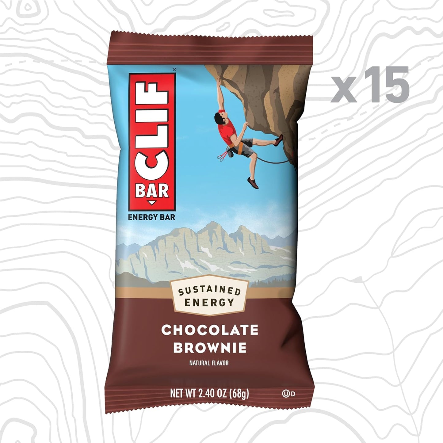 Organic Oats Chocolate Brownie Energy Bars - Non-GMO Plant Based Protein Bars (15 Pack)