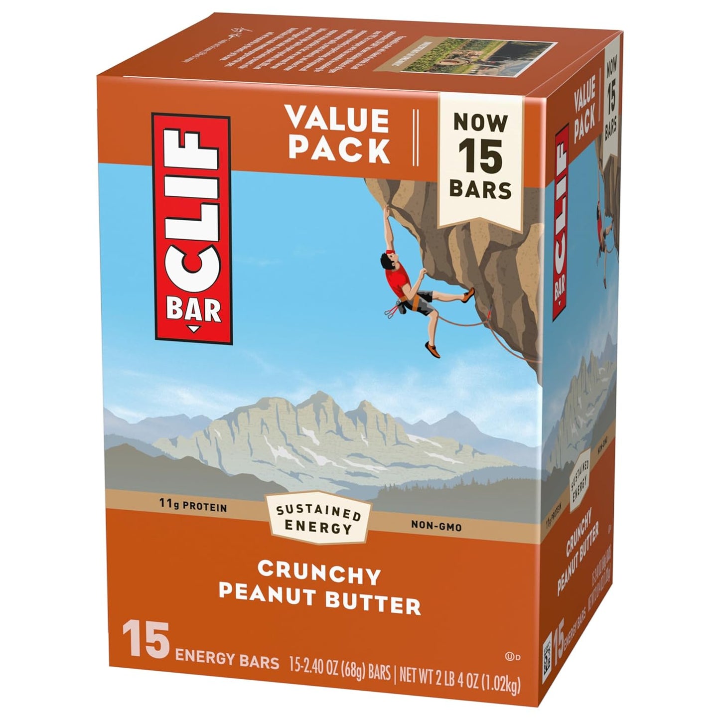 Organic Oats Crunchy Peanut Butter Energy Bars with Plant-Based Protein (15 Pack)