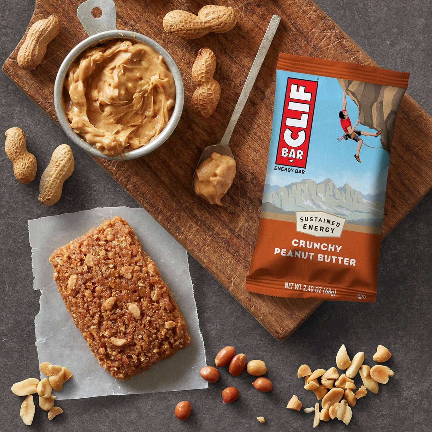 Organic Oats Crunchy Peanut Butter Energy Bars with Plant-Based Protein (15 Pack)